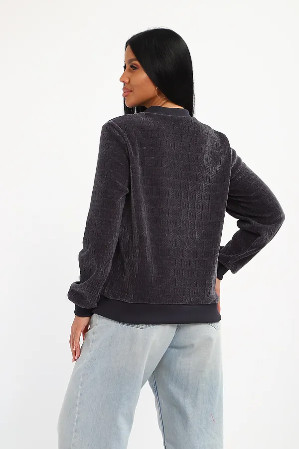 Бомбер на молнии 001 НАТАЛИ, графит - фото 2