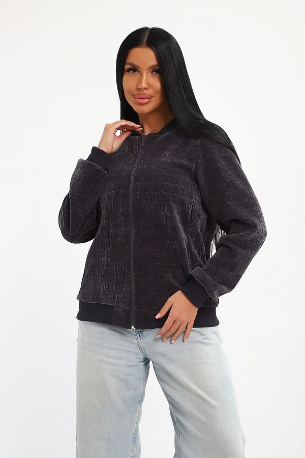 Бомбер на молнии 001 НАТАЛИ, графит - фото 2