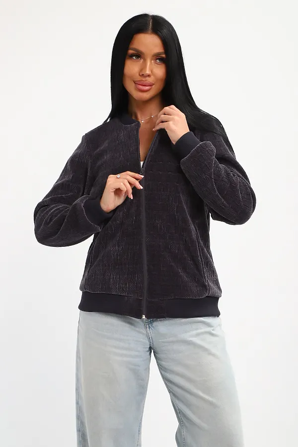 Бомбер на молнии 001 НАТАЛИ, графит - фото 2