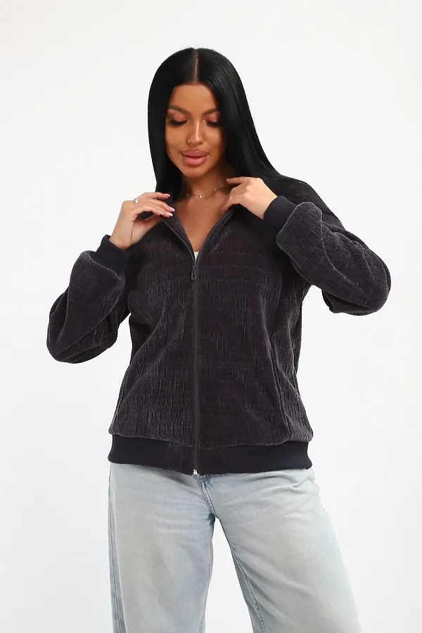 Бомбер на молнии 001 НАТАЛИ, графит - фото 2