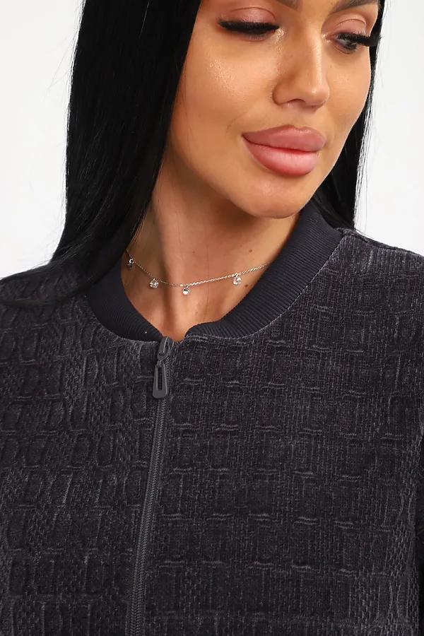 Бомбер на молнии 001 НАТАЛИ, графит - фото 2