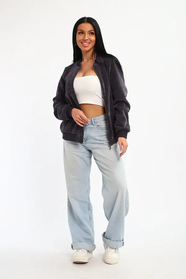 Бомбер на молнии 001 НАТАЛИ, графит - фото 2