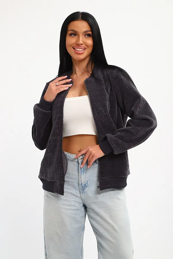 Бомбер на молнии 001 НАТАЛИ, графит - фото 2