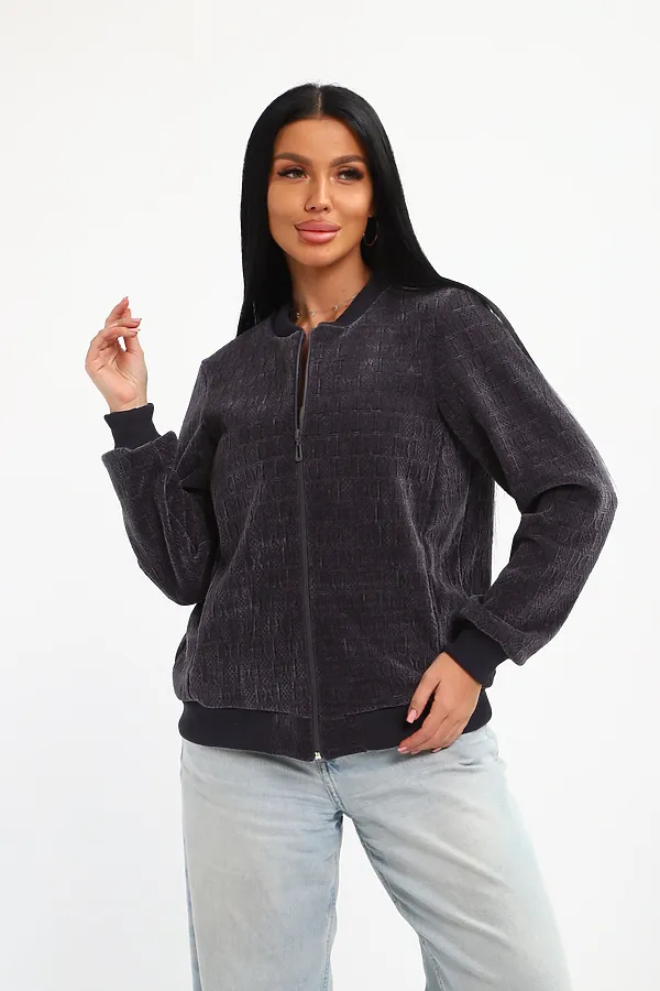 Бомбер на молнии 001 НАТАЛИ, графит - фото 2