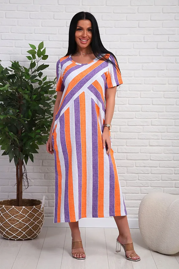 Платье 348т НАТАЛИ, оранжевый - фото 2