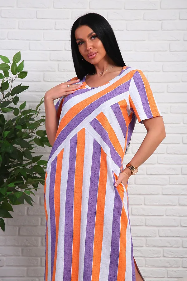 Платье 348т НАТАЛИ, оранжевый - фото 2