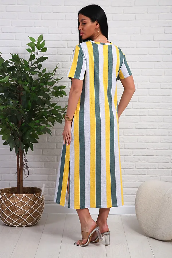 Платье 348т НАТАЛИ, желтый/зеленый - фото 2