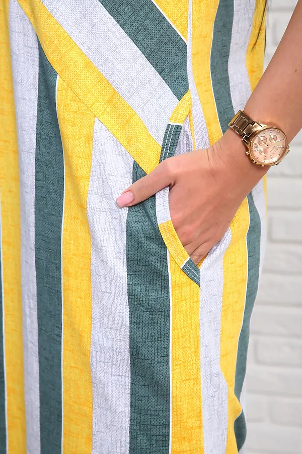 Платье 348т НАТАЛИ, желтый/зеленый - фото 2