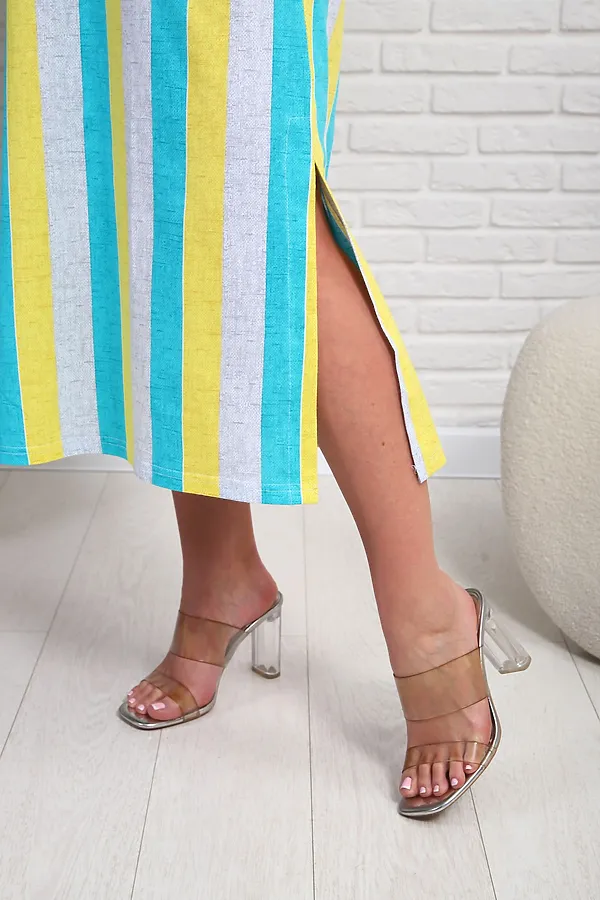 Платье 348т НАТАЛИ, желтый/бирюзовый - фото 2