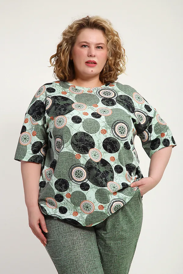 Костюм с брюками КЖ-007 НАТАЛИ, олива - фото 2