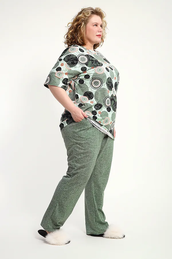Костюм с брюками КЖ-007 НАТАЛИ, олива - фото 2