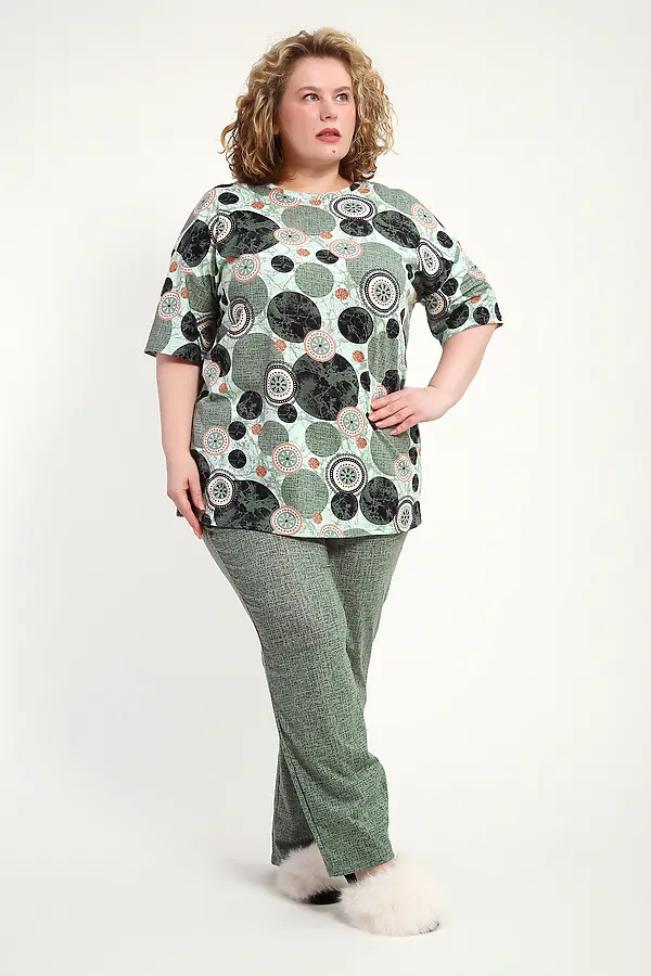 Костюм с брюками КЖ-007 НАТАЛИ, олива - фото 2