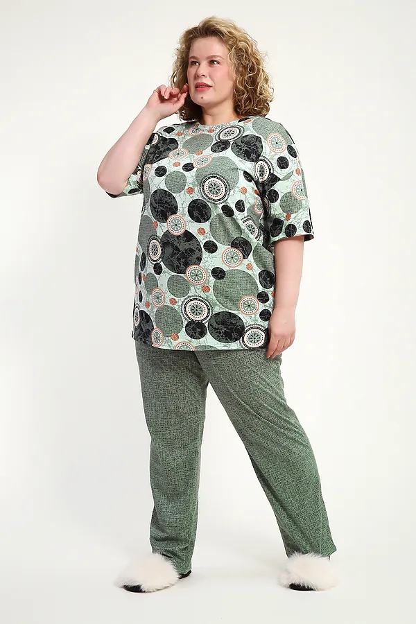 Костюм с брюками КЖ-007 НАТАЛИ, олива - фото 2