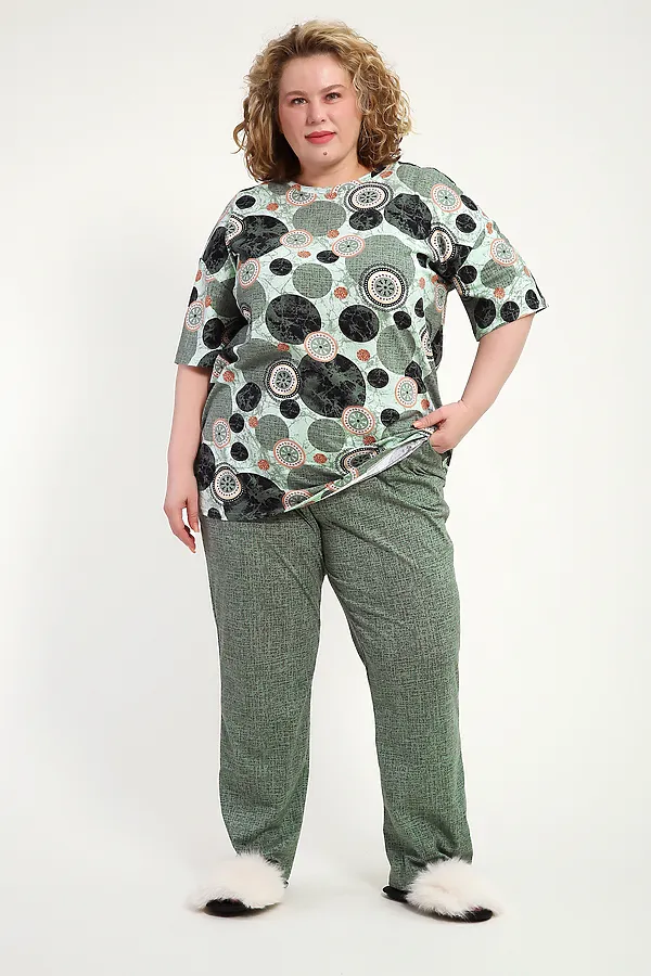 Костюм с брюками КЖ-007 НАТАЛИ, олива - фото 2