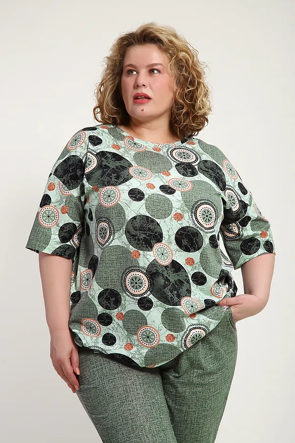 Костюм с брюками КЖ-007 НАТАЛИ, олива - фото 2