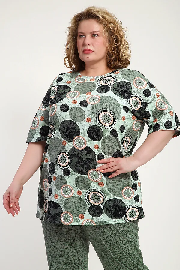 Костюм с брюками КЖ-007 НАТАЛИ, олива - фото 2