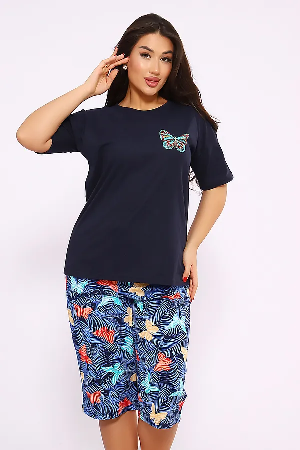 Костюм с бриджами 623 НАТАЛИ, синий - фото 2