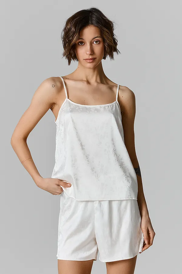 Комплект женский (блуза, шорты) MARK FORMELLE, цветы на св.молочном - фото 2