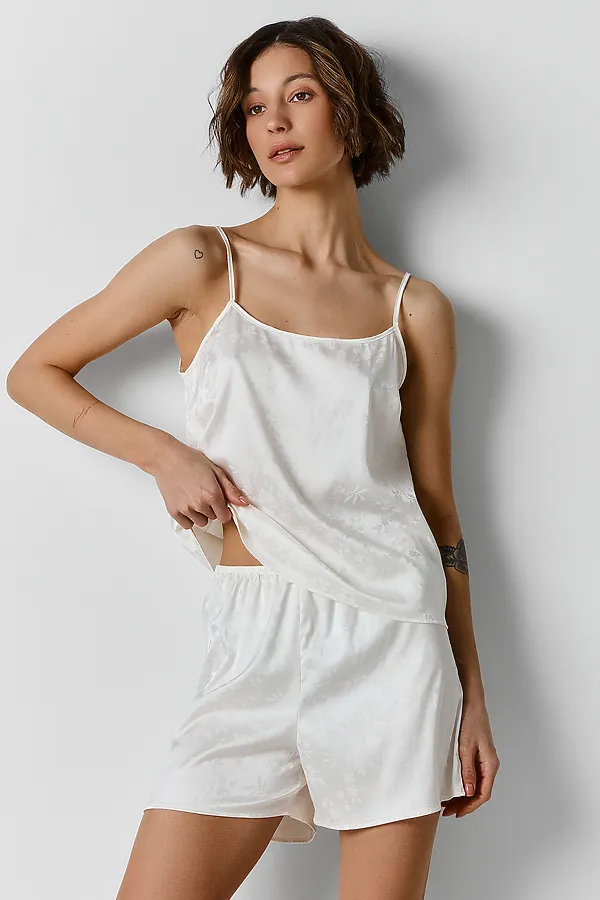 Комплект женский (блуза, шорты) MARK FORMELLE, цветы на св.молочном - фото 2