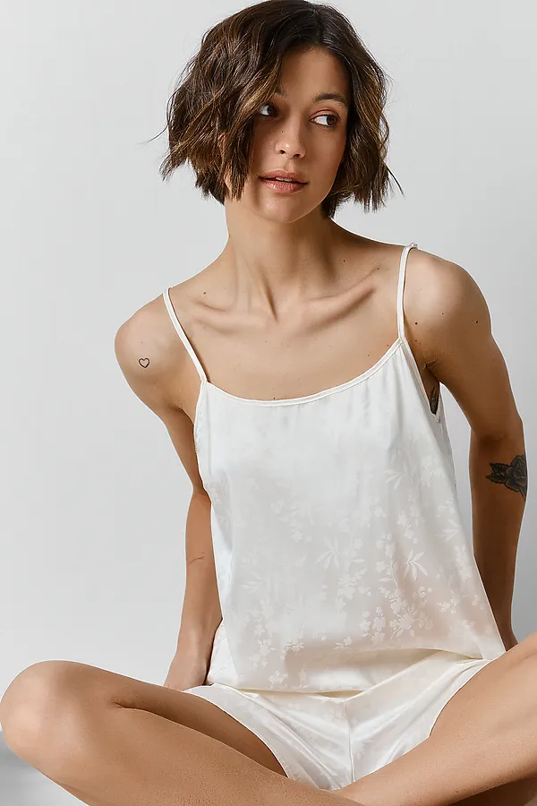 Комплект женский (блуза, шорты) MARK FORMELLE, цветы на св.молочном - фото 2