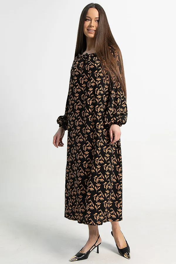 Платье Аура с поясом LADY TAIGA, черное - фото 2