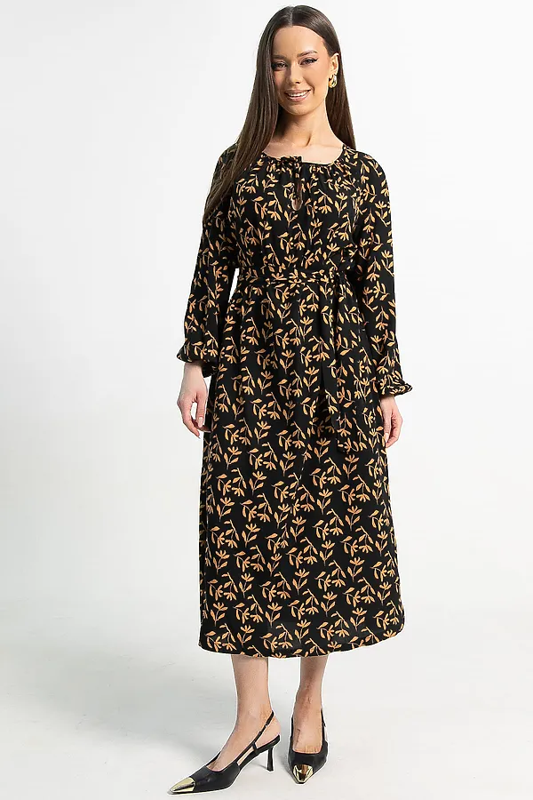 Платье Аура с поясом LADY TAIGA, черное - фото 2