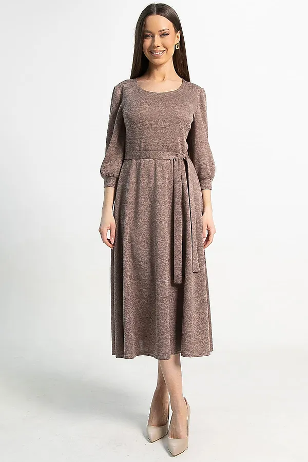 Платье трикотажное Ирина НЬЮ LADY TAIGA, кофе - фото 2