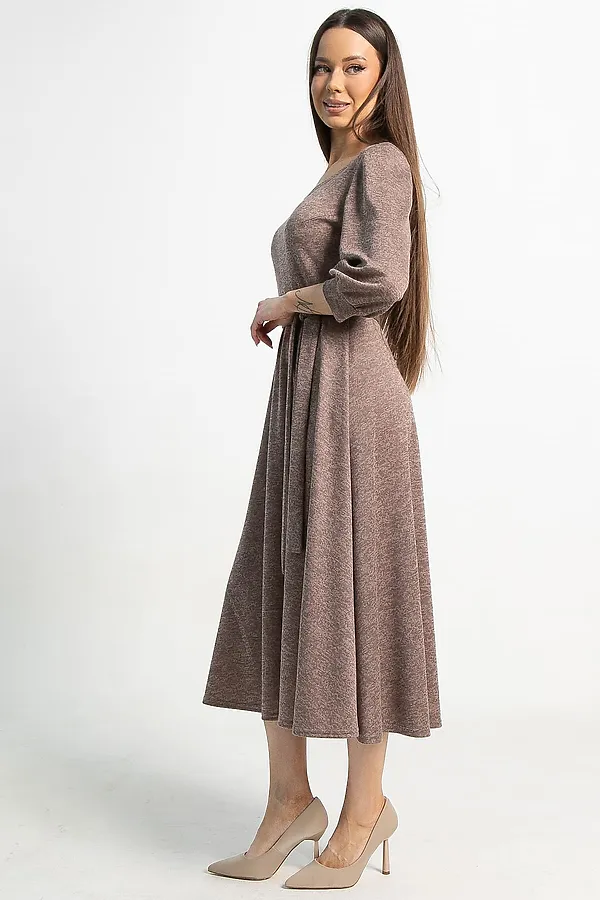 Платье трикотажное Ирина НЬЮ LADY TAIGA, кофе - фото 2