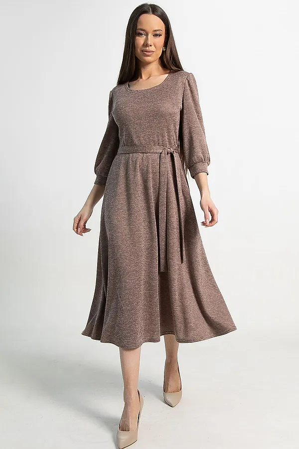 Платье трикотажное Ирина НЬЮ LADY TAIGA, кофе - фото 2