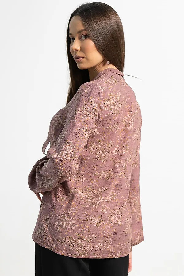 Рубашка с бантом Рузанна LADY TAIGA, серо-красная - фото 2