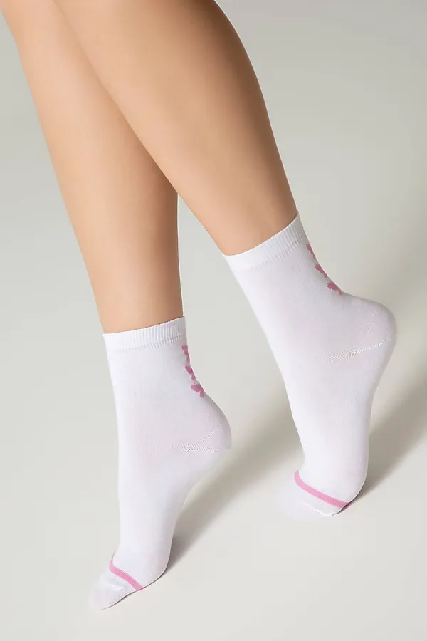 ESLI BASIC Носки женские ESLI, бело-розовый - фото 2