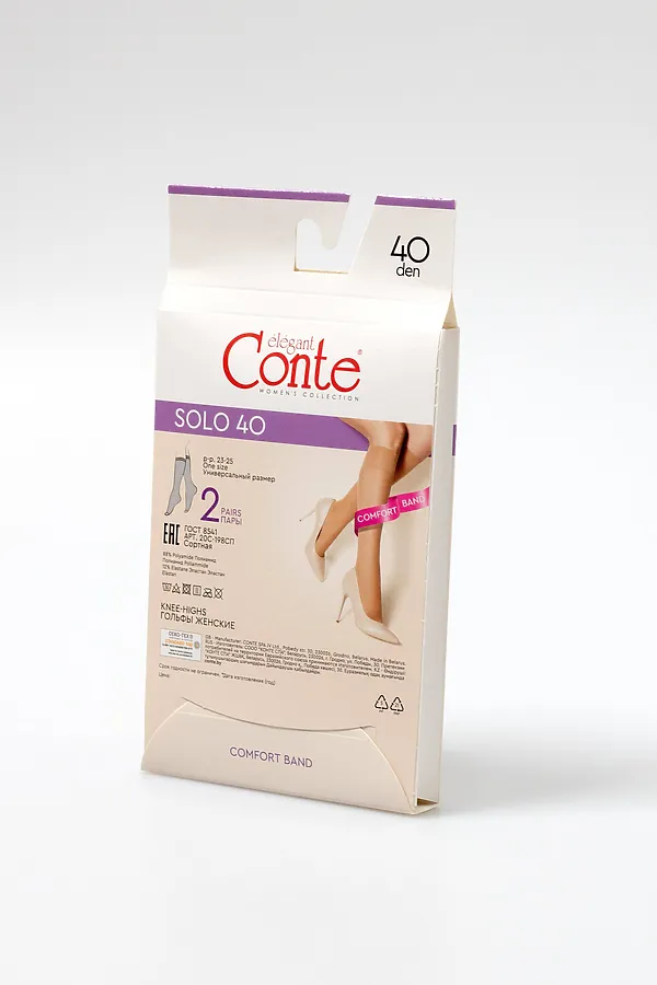 CONTE SOLO 40 (2 пары) Гольфы женские CONTE ELEGANT, натуральный - фото 2