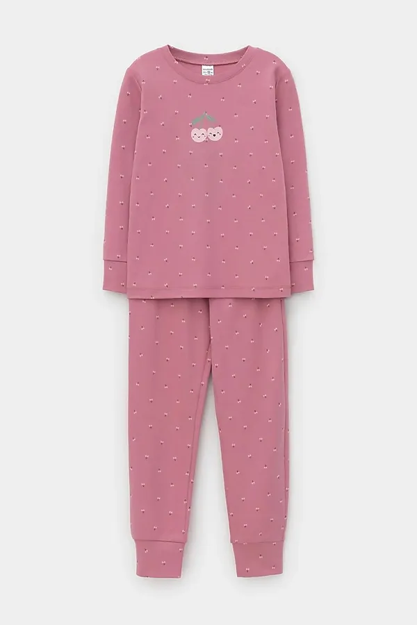Пижама CROCKID, спелая вишня,сердечки - фото 2