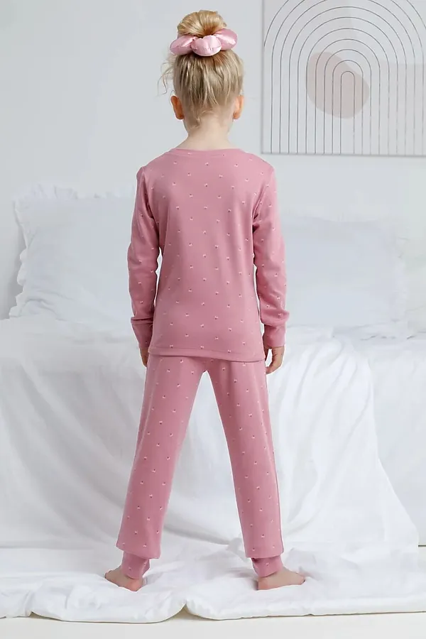 Пижама CROCKID, спелая вишня,сердечки - фото 2