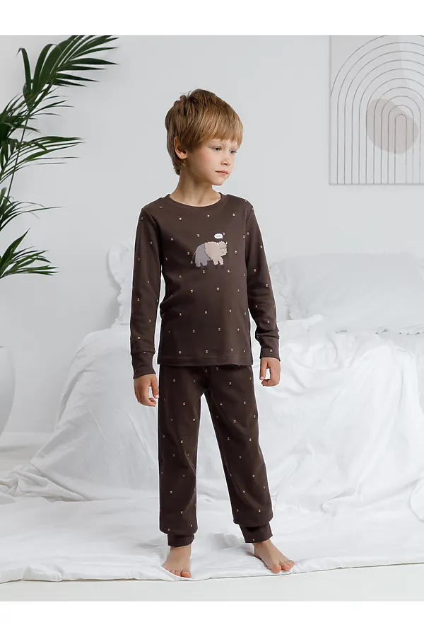 Пижама CROCKID, темно-коричневый - фото 2