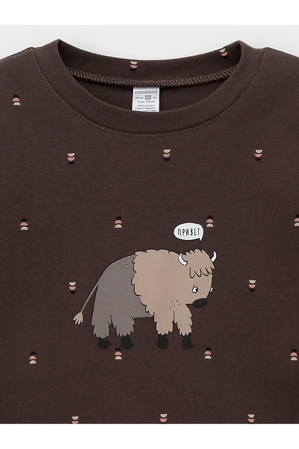 Пижама CROCKID, темно-коричневый - фото 2