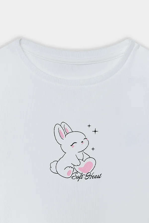 Комплект для девочек (джемпер, брюки) MARK FORMELLE, белый +бантики на розовой полоске - фото 2