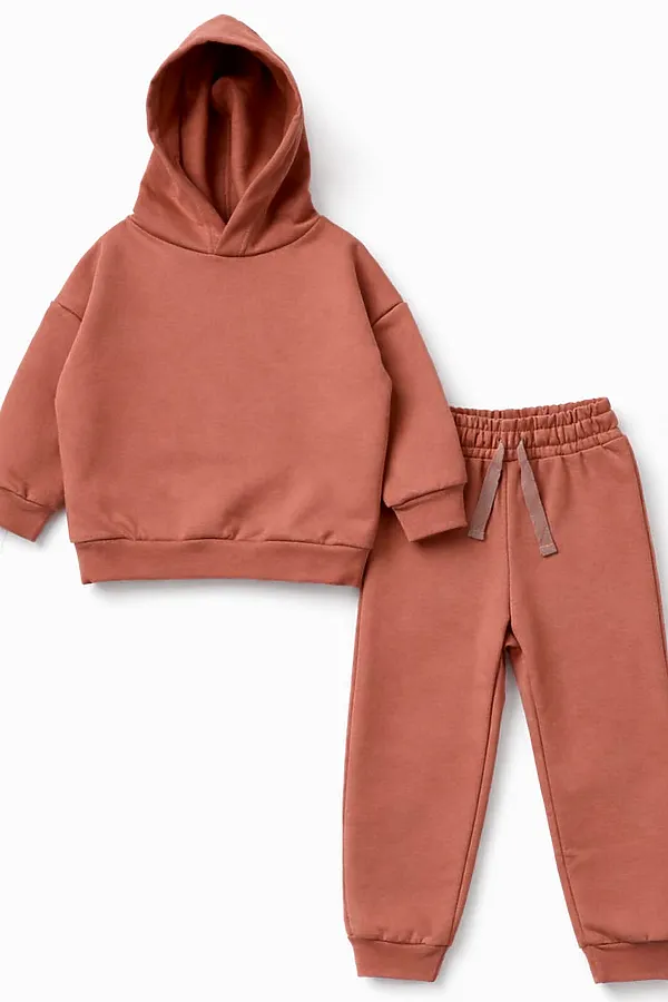 Костюм футер 2х нитка начёс YOULALA, коричневый - фото 2