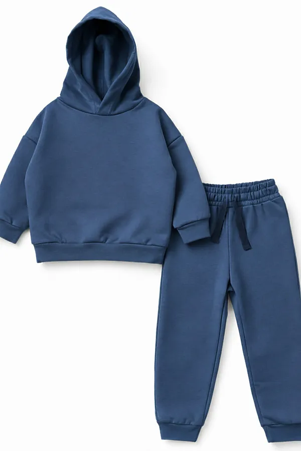 Костюм футер 2х нитка начёс YOULALA, синий - фото 2