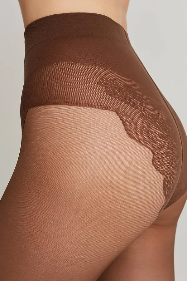 CONTE BIKINI 20 Колготки женские с имитацией ажурных трусиков CONTE ELEGANT, мокко - фото 2