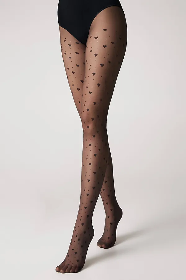 CONTE FEELING Колготки в сердечки и точки CONTE ELEGANT, графитовый - фото 2