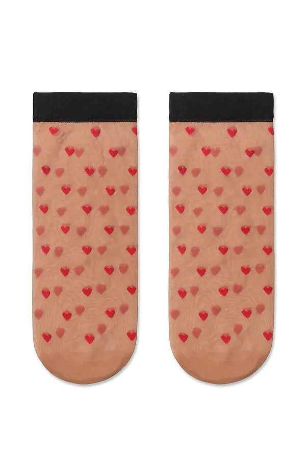 CONTE FANTASY Носки с рисунком «сердечки» CONTE ELEGANT, натуральный - фото 2