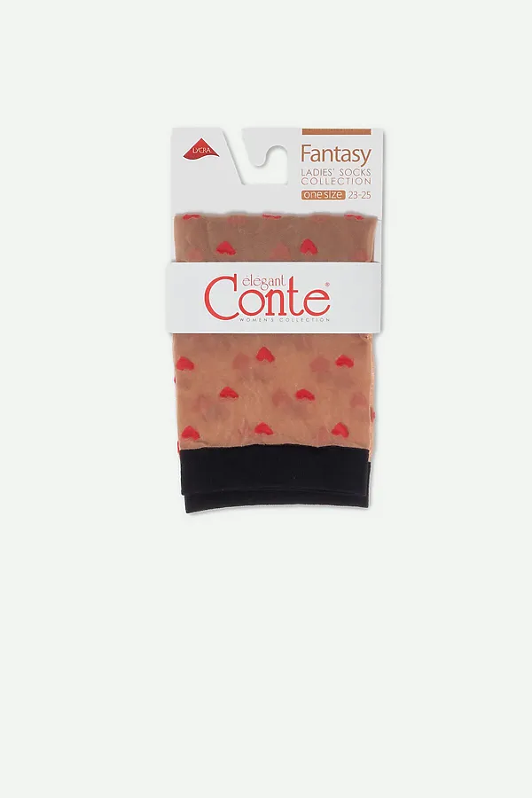 CONTE FANTASY Носки с рисунком «сердечки» CONTE ELEGANT, натуральный - фото 2