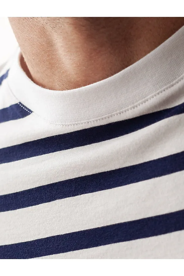 Футболка VILATTE, белый-т.синий полоса - фото 2