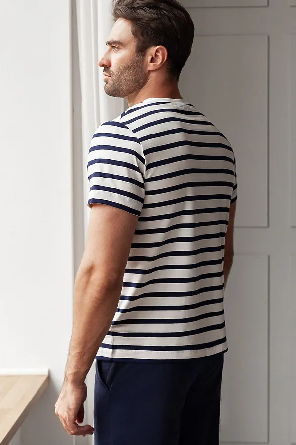 Футболка VILATTE, белый-т.синий полоса - фото 2