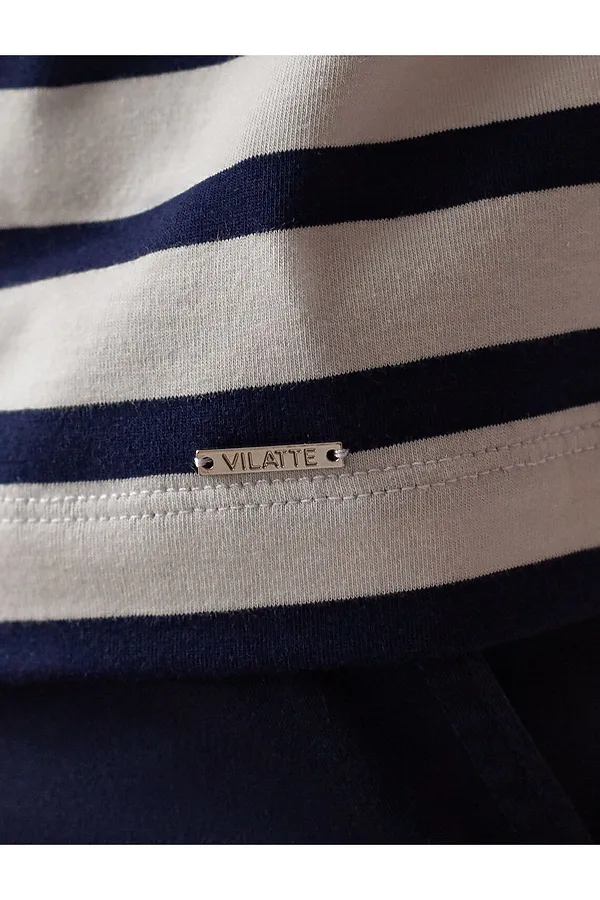 Футболка VILATTE, белый-т.синий полоса - фото 2