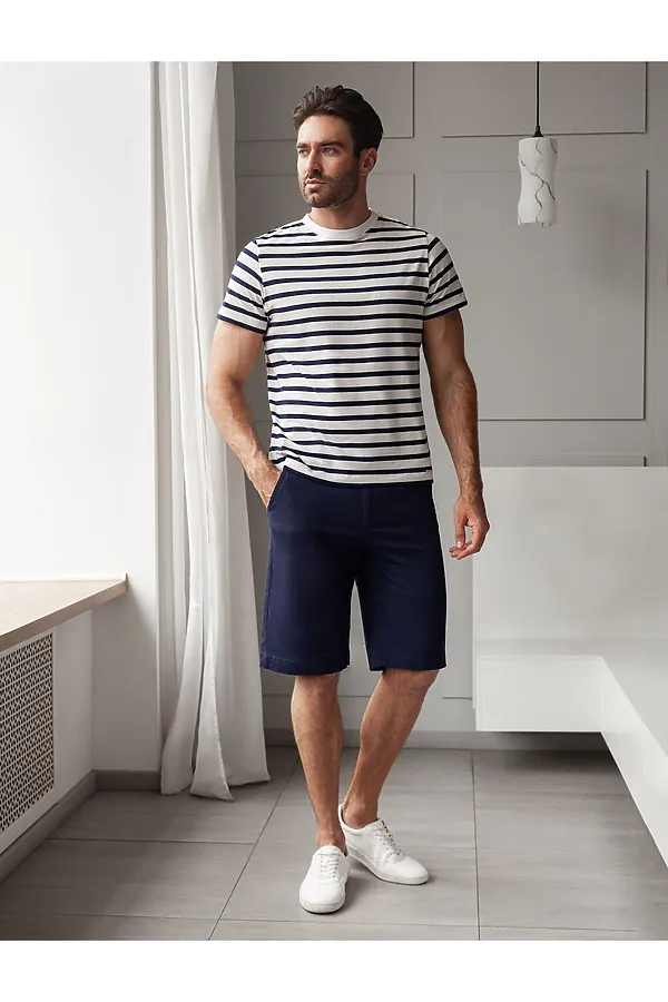 Футболка VILATTE, белый-т.синий полоса - фото 2