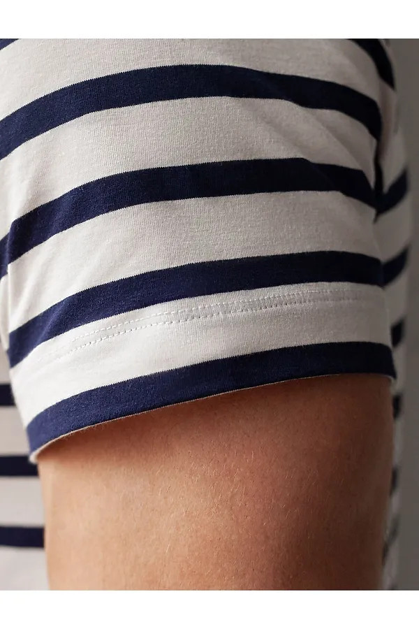 Футболка VILATTE, белый-т.синий полоса - фото 2