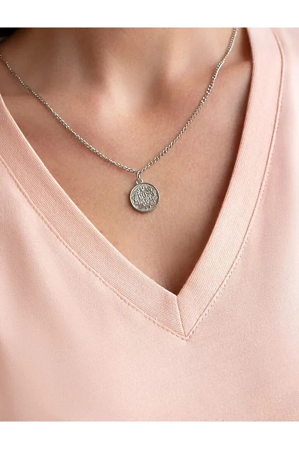 Ярусное платье А силуэта с V вырезом из 100% премиального хлопка VILATTE, пудра - фото 2