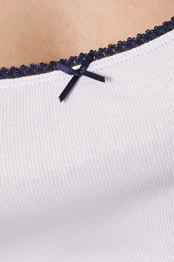Топ с вырезом из эластичного трикотажа кашкорсе VILATTE, белый - фото 2